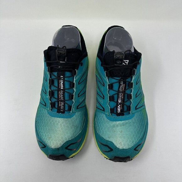 Saloman Sense‎ Mantra 3 Trail Running Shoes Size 7 Green Yellow Hiking - Picture 3 of 15
